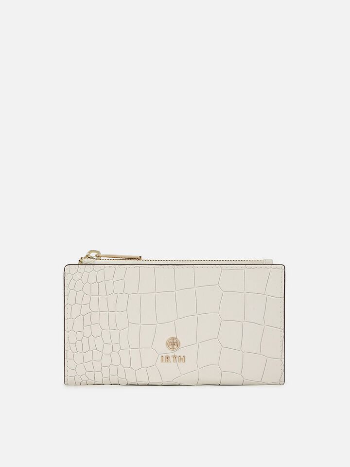 Jude Croco Leather Wallet - Off-White