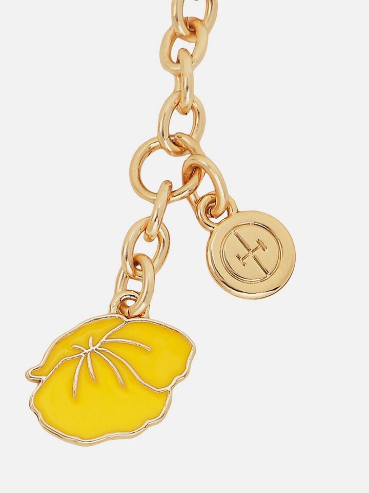 Poppy Enamel Charm - Yellow