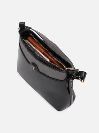 Olivia Tweed Shoulder Bag - Black