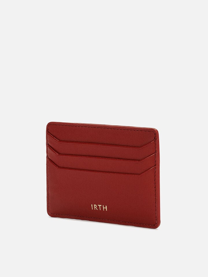 Tuck Leather Card Holder - Red