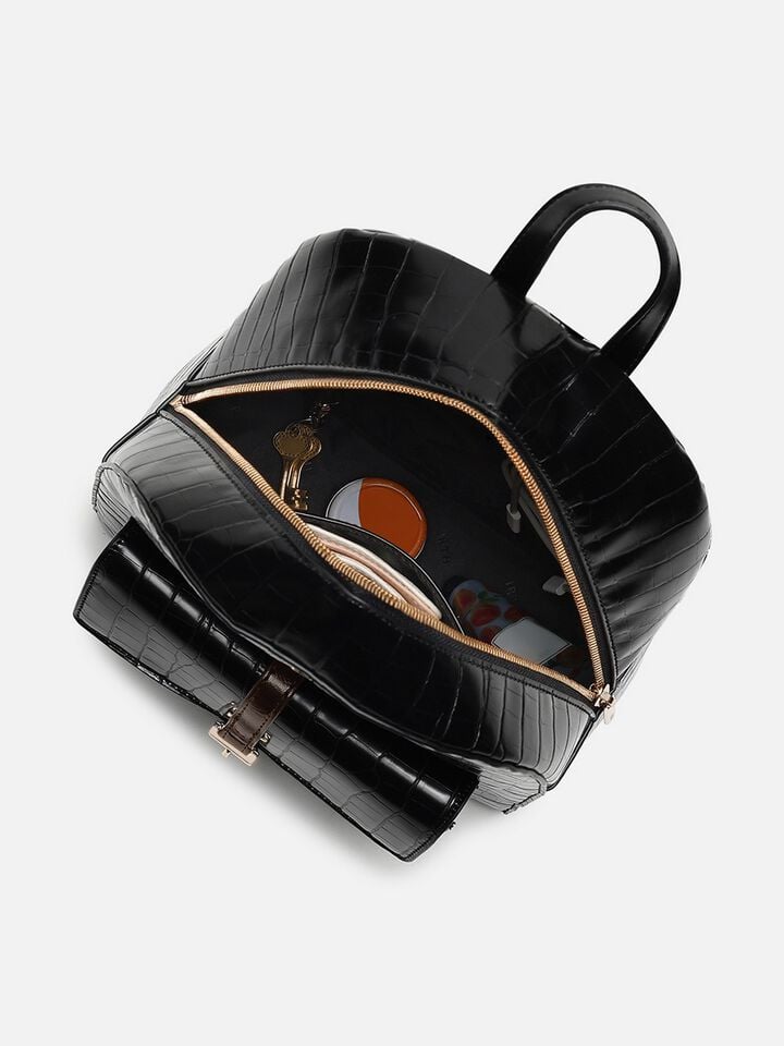 Marlow Croco Backpack - Black
