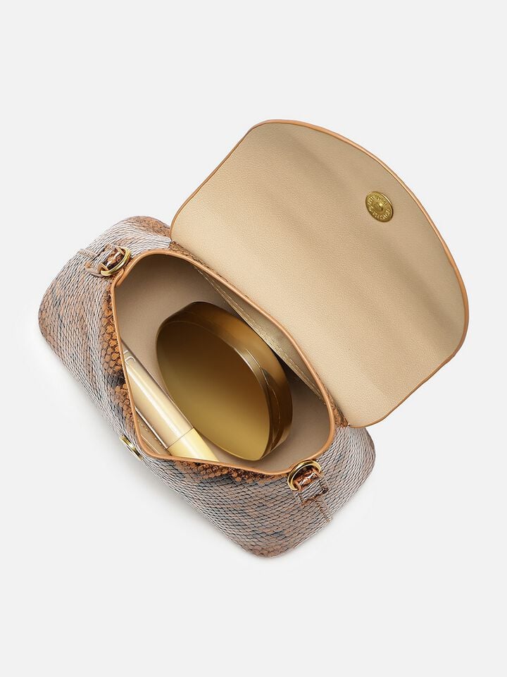 Ness Snakeskin Sling - Tan