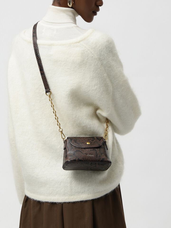 Ness Snakeskin Sling - Brown