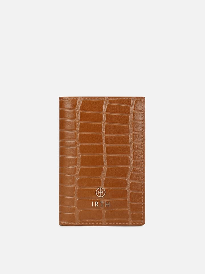 August Croco Leather Wallet - Tan