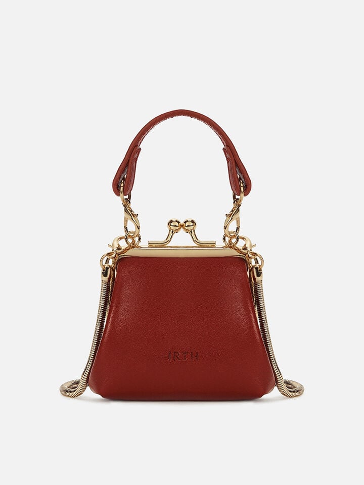 Juliet Leather Miniature Kiss Lock - Red