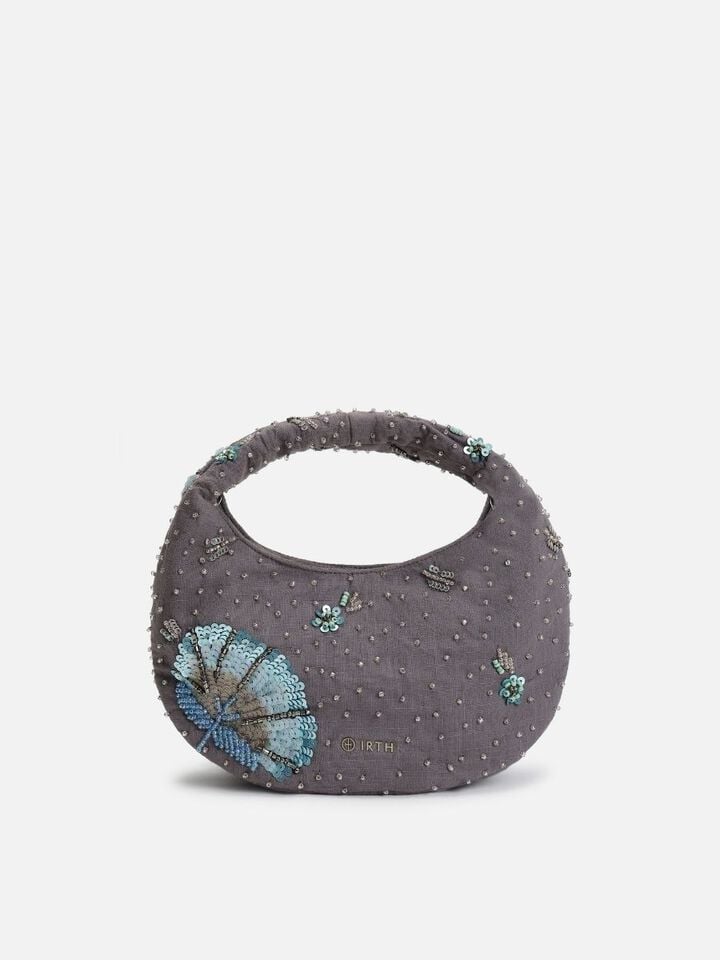 Tara Beaded Sparkles Handheld - Grey