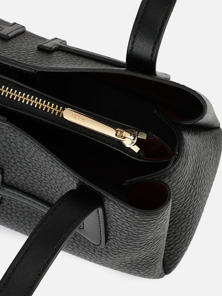 Initials Wide Shoulder Bag - Black