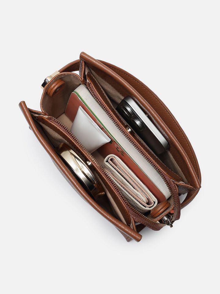 Leona Leather Handheld - Tan