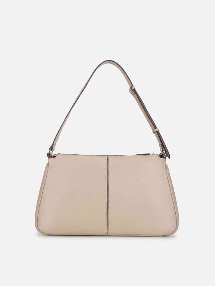 Lucy Leather Shoulder Bag - Beige