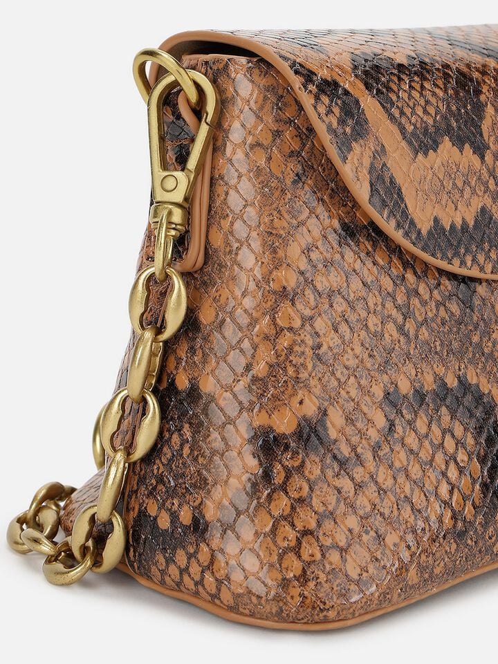 Ness Snakeskin Sling - Tan