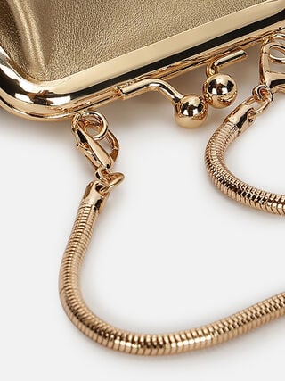 Juliet Leather Miniature Kiss Lock - Gold