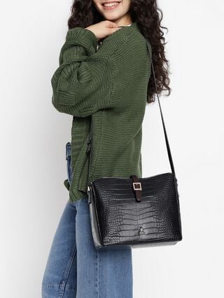 Esme Croco Sling - Black