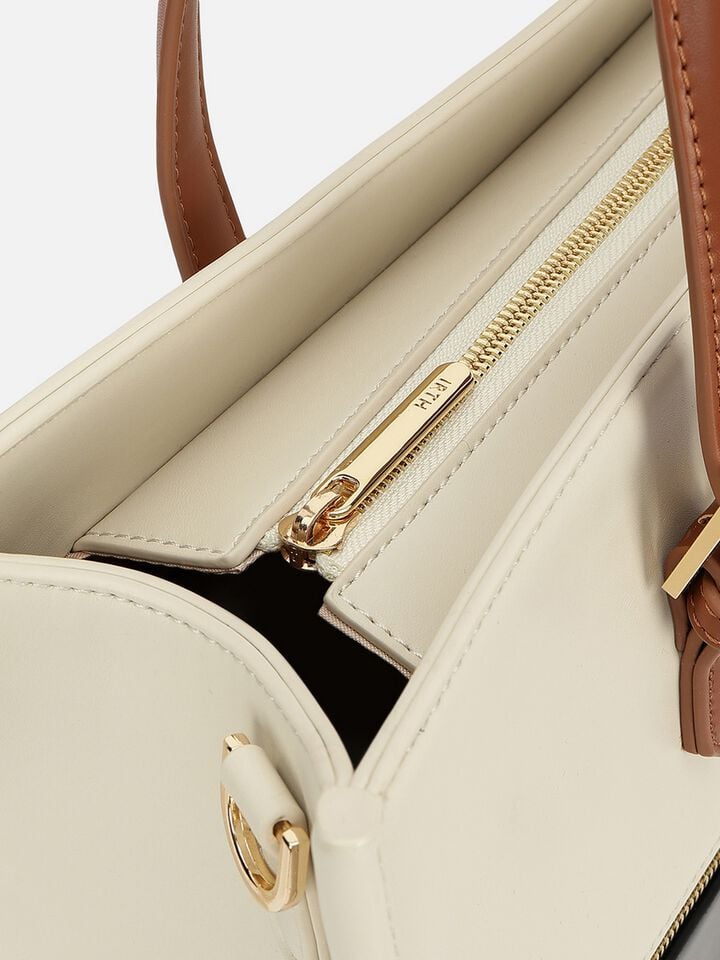 Roxanne Colour-Block Work Bag - Off-White 