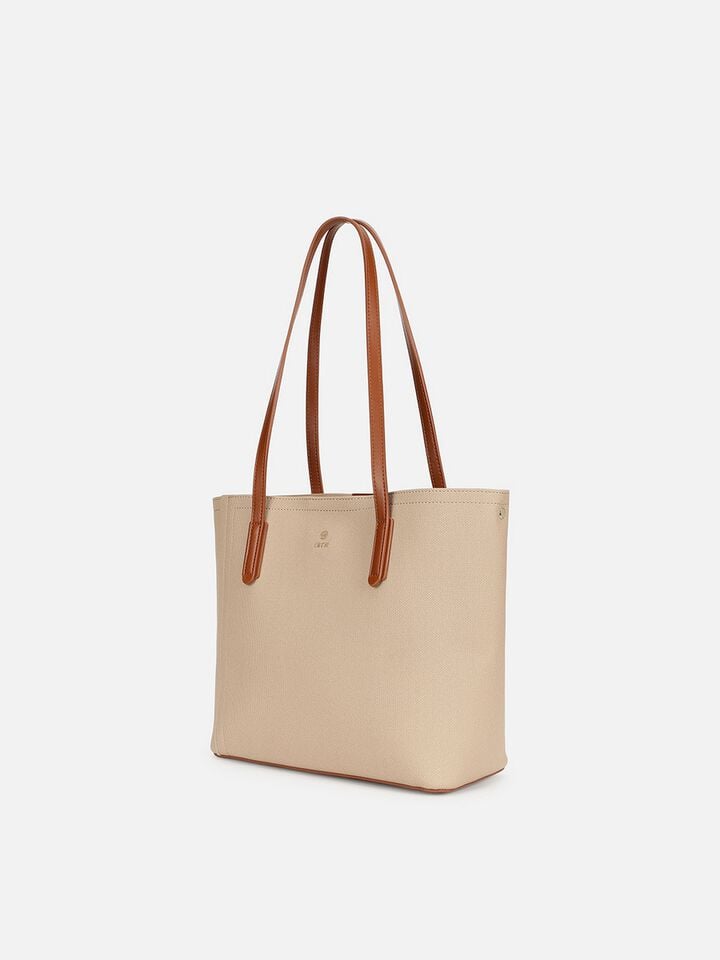 Mahogany Twines Tote - Beige