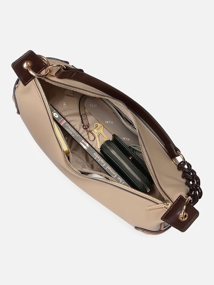 Clara Large Shoulder Bag - Beige