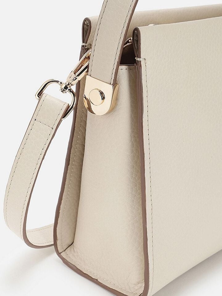 Leona Leather Handheld - Off-White