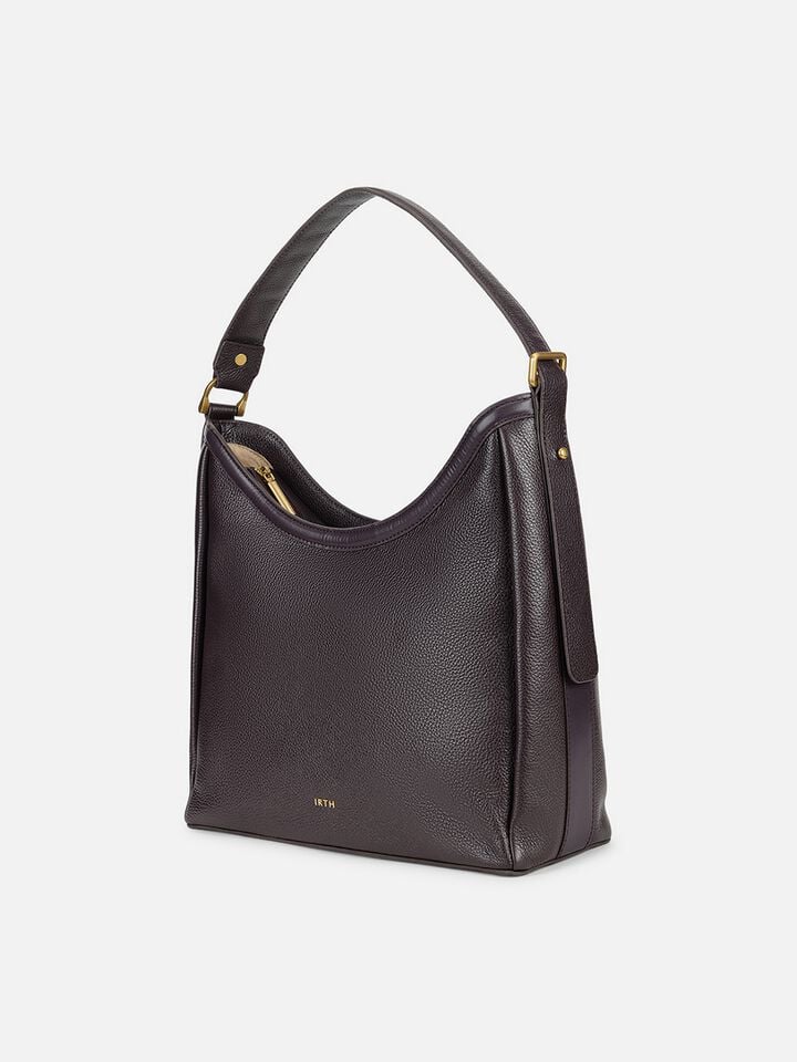 Lillian Leather Shoulder Bag - Plum