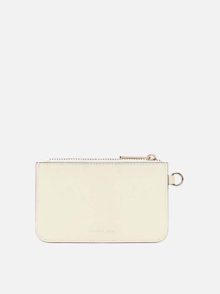 Jingle Leather Coin Pouch - Off-White