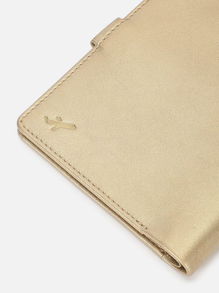 Atlas Leather Passport Holder - Gold