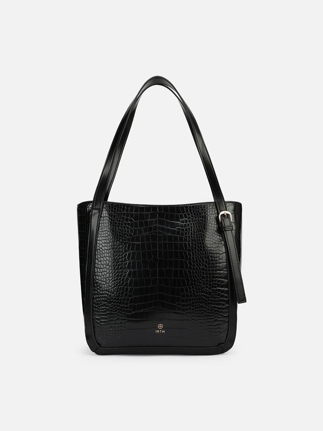 Maren Croco Tote - Black