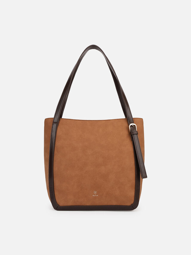 Maren Faux Suede Tote - Tan