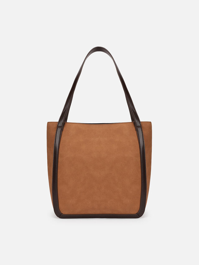 Maren Faux Suede Tote - Tan