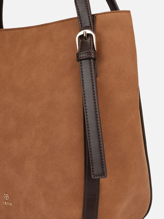 Maren Faux Suede Tote - Tan