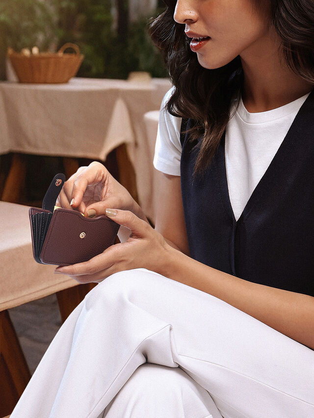 Jolie Card Holder - Dark Cherry
